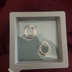 Vintage 14k White Gold Hoop Earrings - Classic Women’s Jewelry